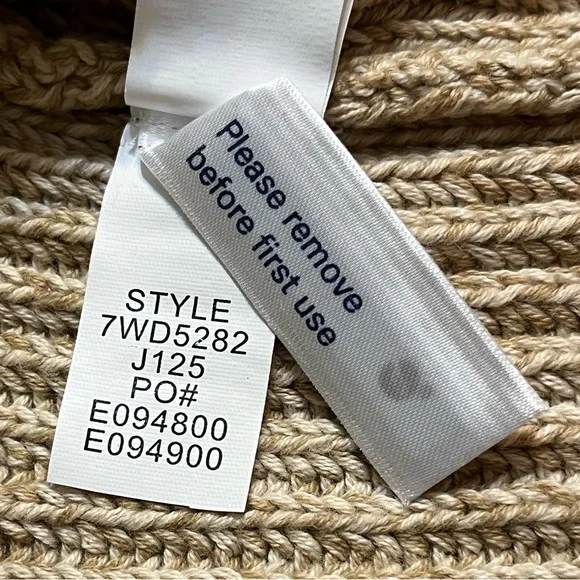 NWOT Lucky Brand Open Faux Leather Edged Sweater, Browns |M - Picture 15 of 15